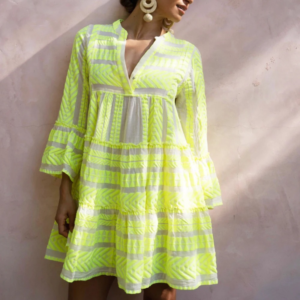 Devotion Twins Embroidered Neon Dress
